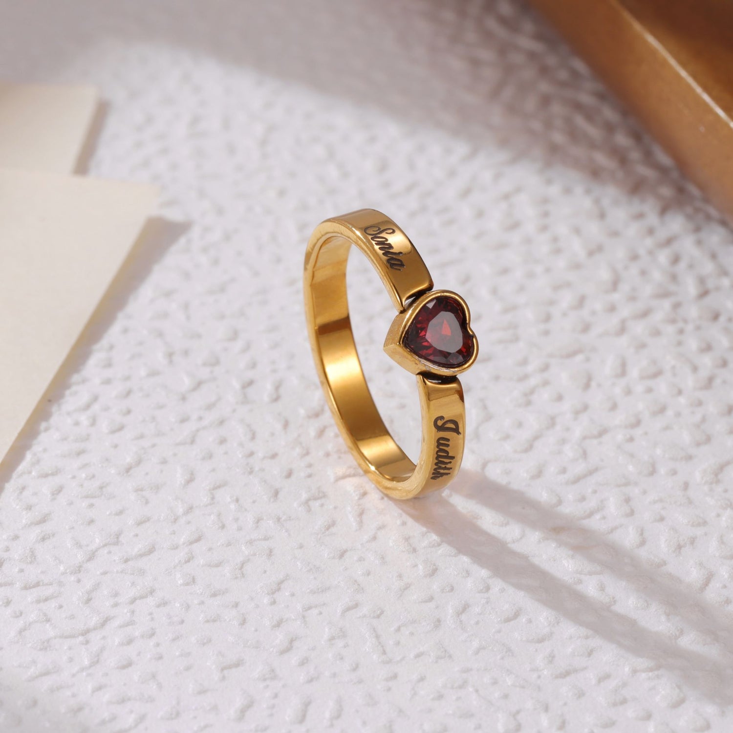 Bague Cœur Personnalisée à Deux Prénoms