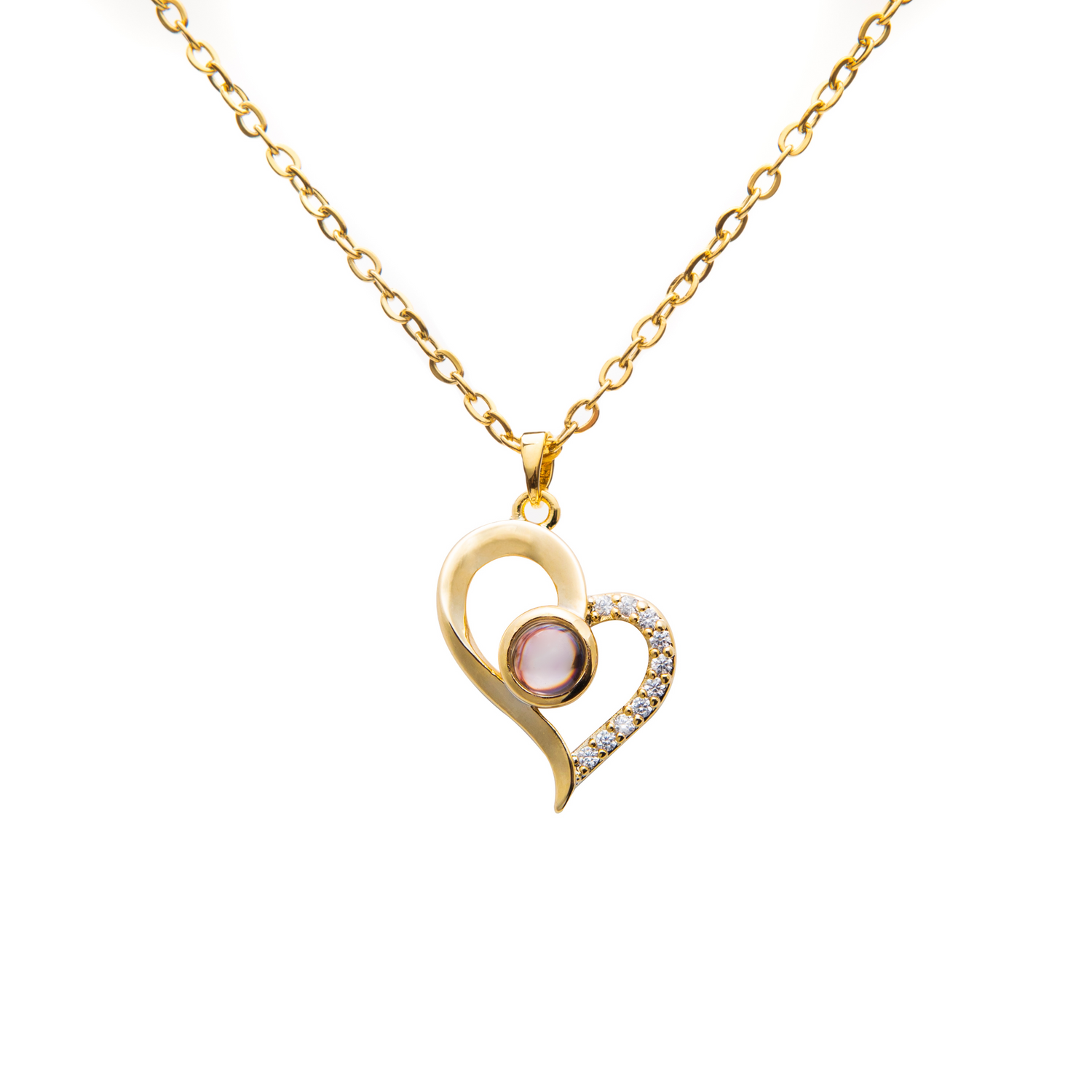 Pendentif Projection Photo Coeur Strass