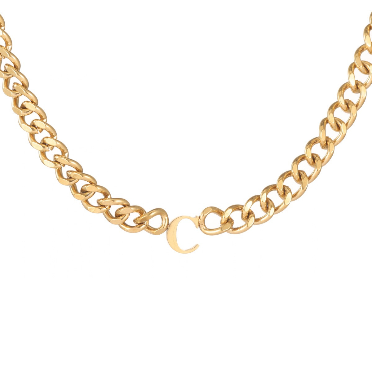 Collier Initiale Enfant Chaîne Cubaine XL