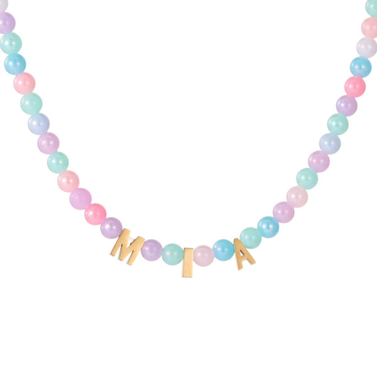 Collier Prénom Enfant Perles Colorées