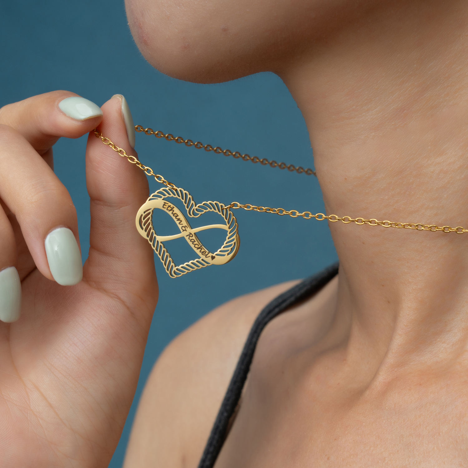 Pendentif Personnalisé Coeur Infini