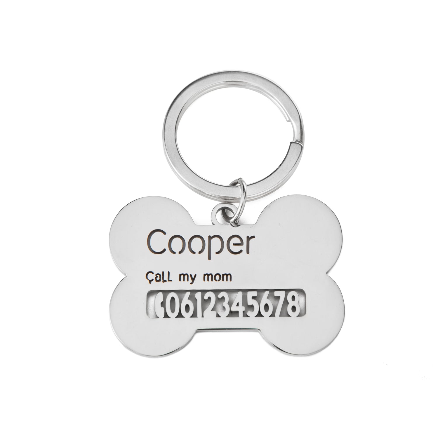 Médaille d’Identification Personnalisée pour Chien – Forme Os