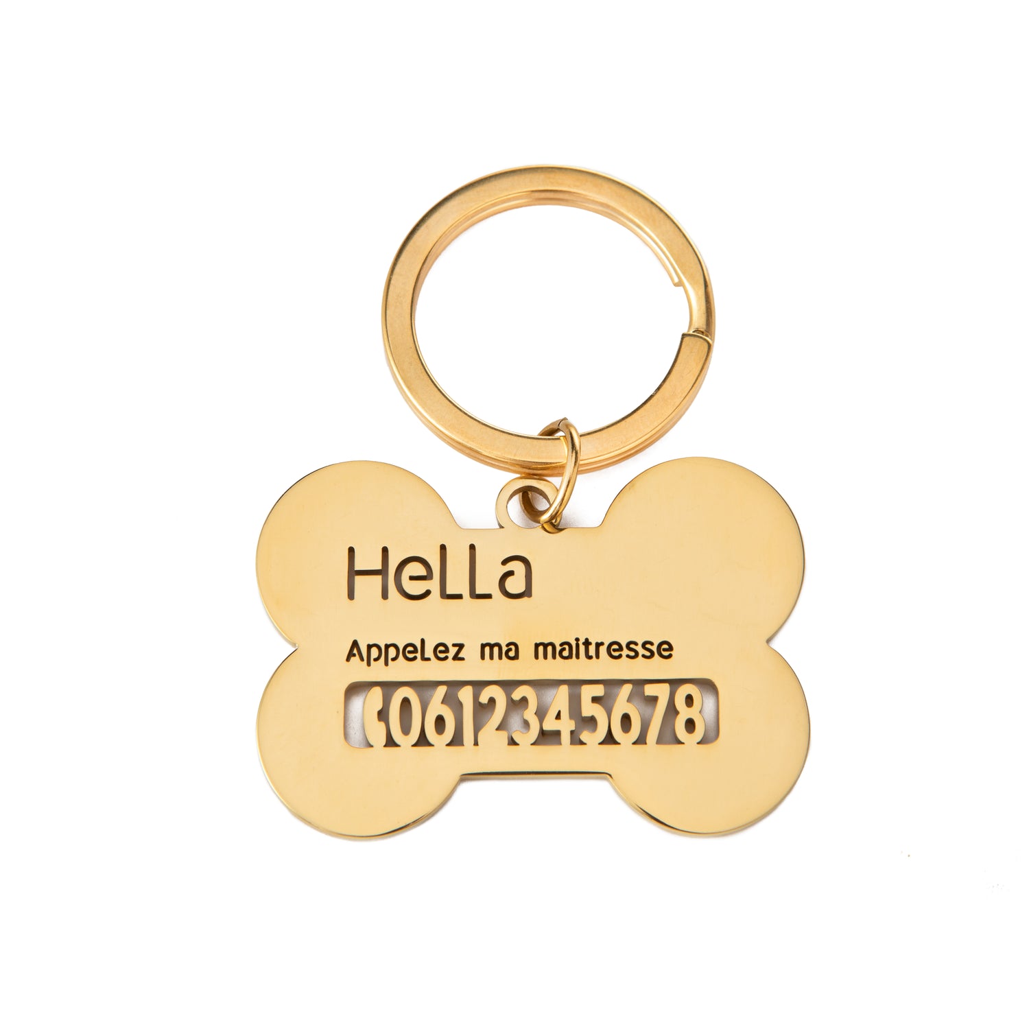 Médaille d’Identification Personnalisée pour Chien – Forme Os