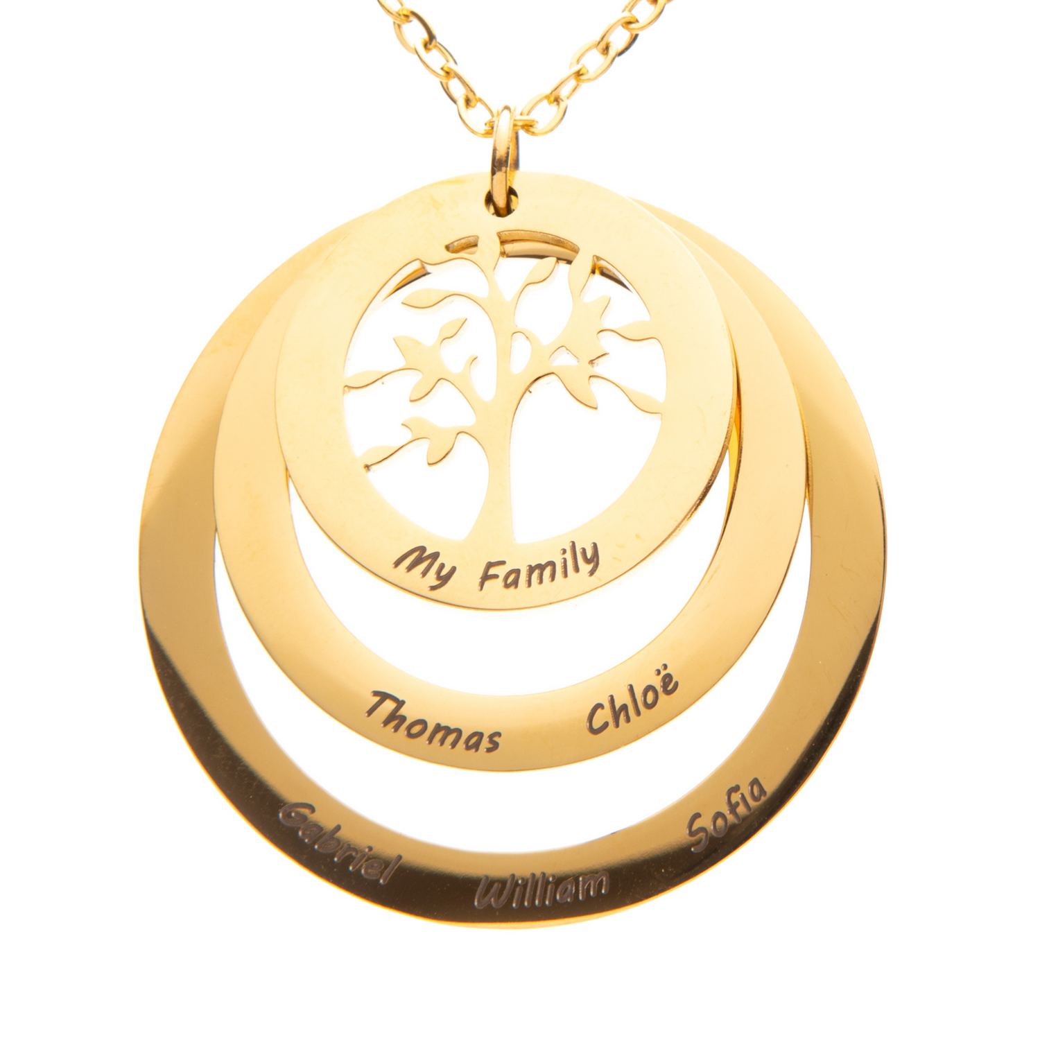 Collier Cercle Arbre de Famille Personnalisé