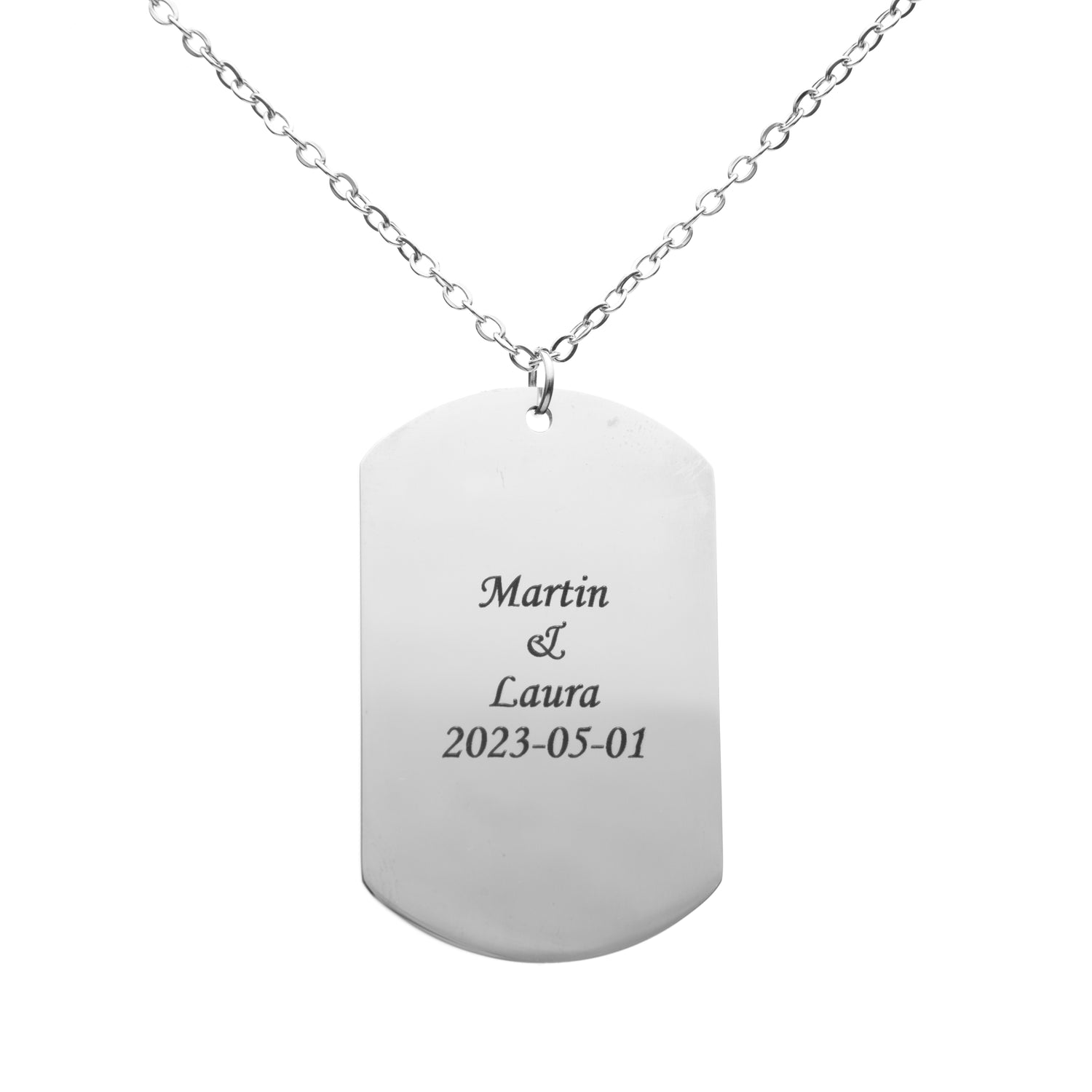Collier Plaque Militaire Personnalisée en Argent
