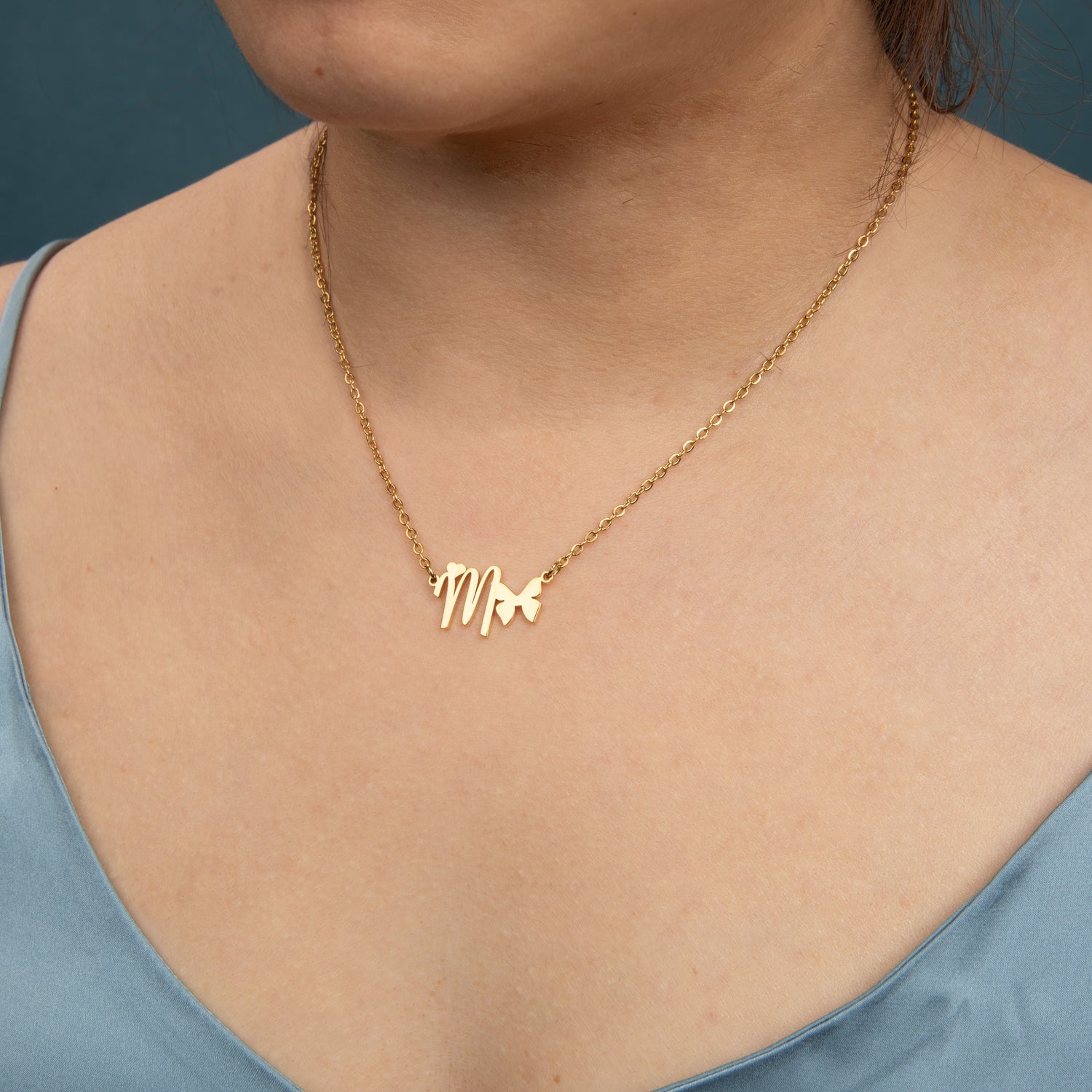 Collier Initiale Personnalisé Papillon et Coeur