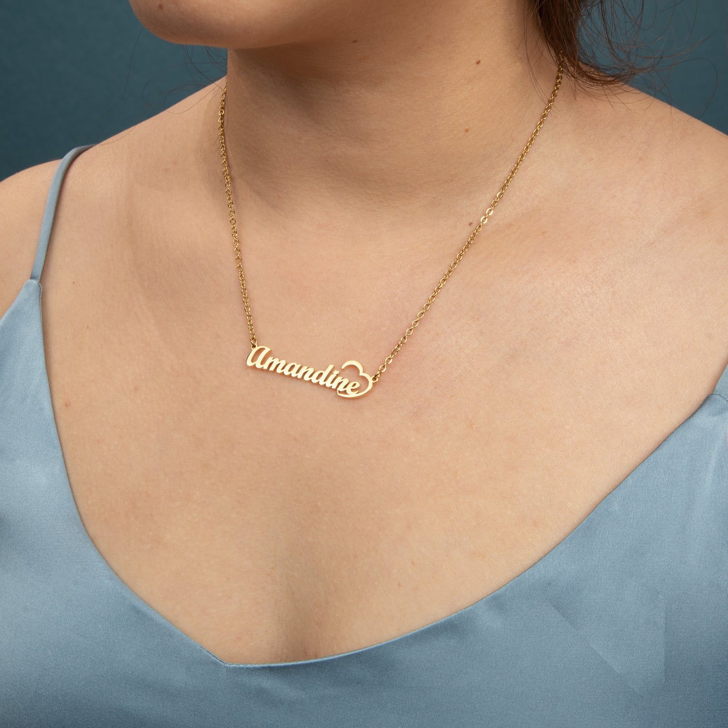 Collier Prénom Coeur Ciselé