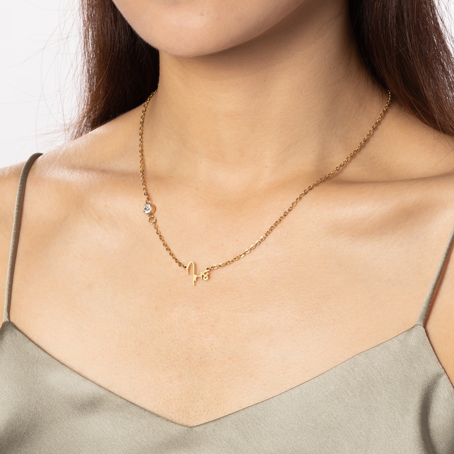 Collier Prénom Script et Strass