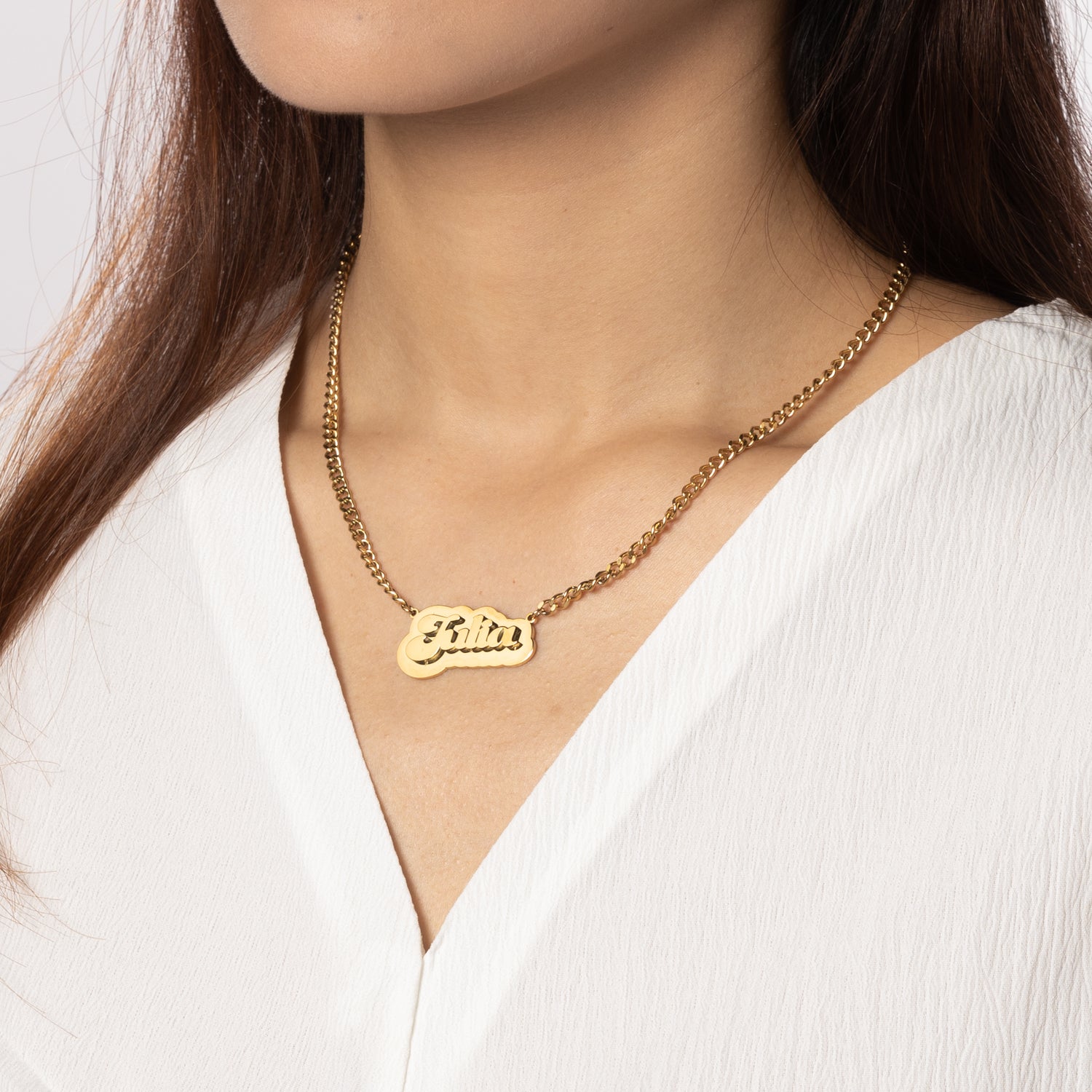 Collier Prénom Gravé sur Plaque