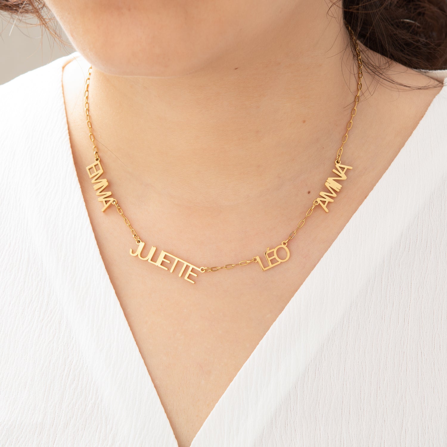 Collier Majuscule Multi-Prénoms Personnalisé