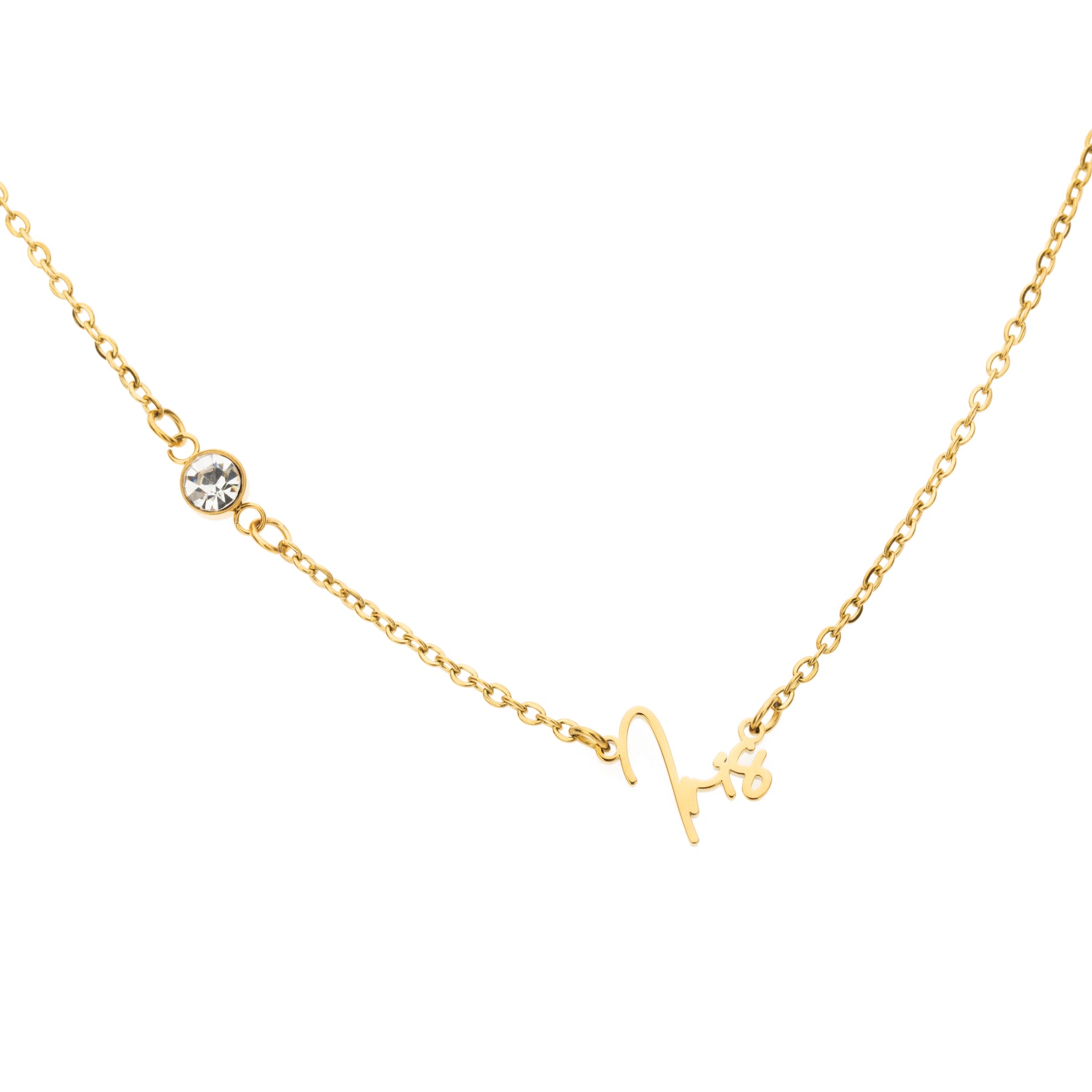 Collier Prénom Script et Strass