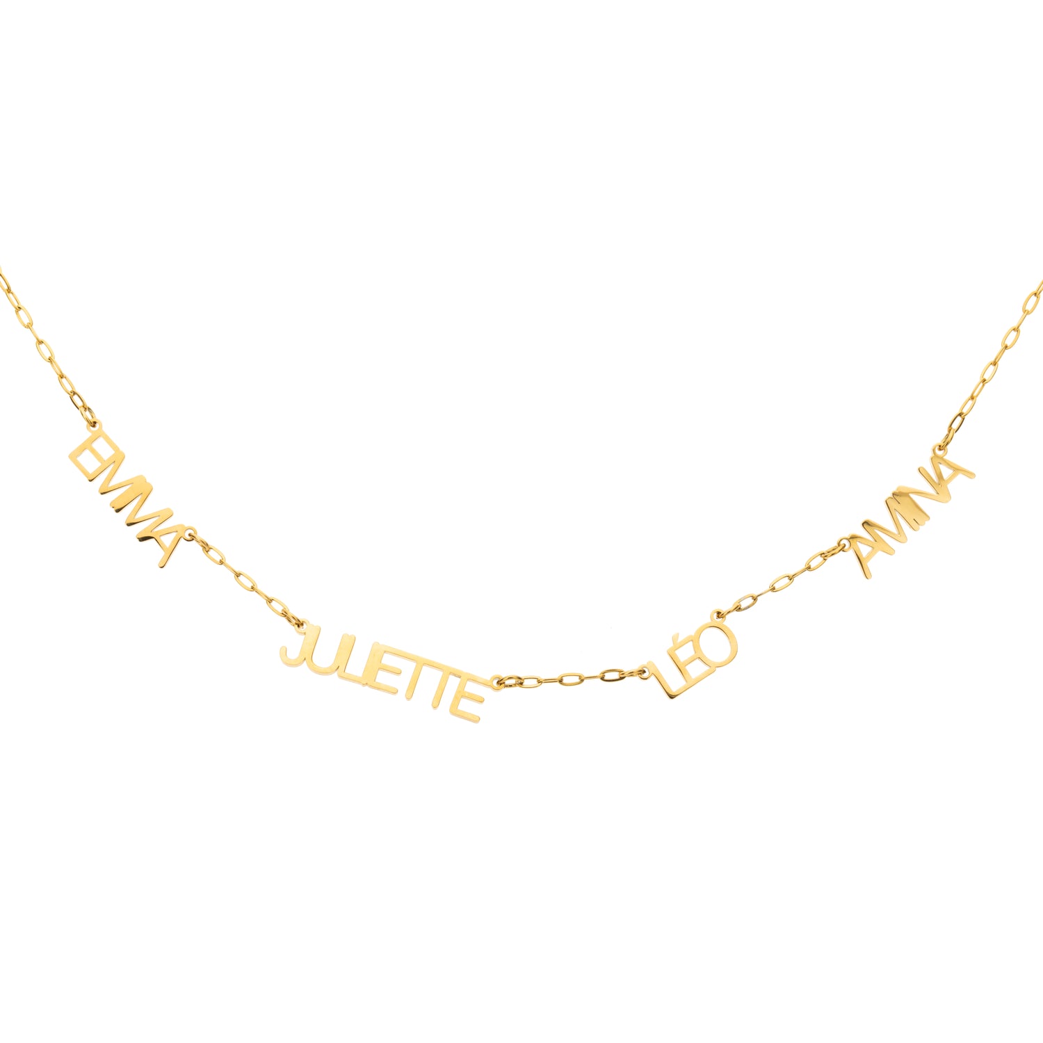 Collier Majuscule Multi-Prénoms Personnalisé