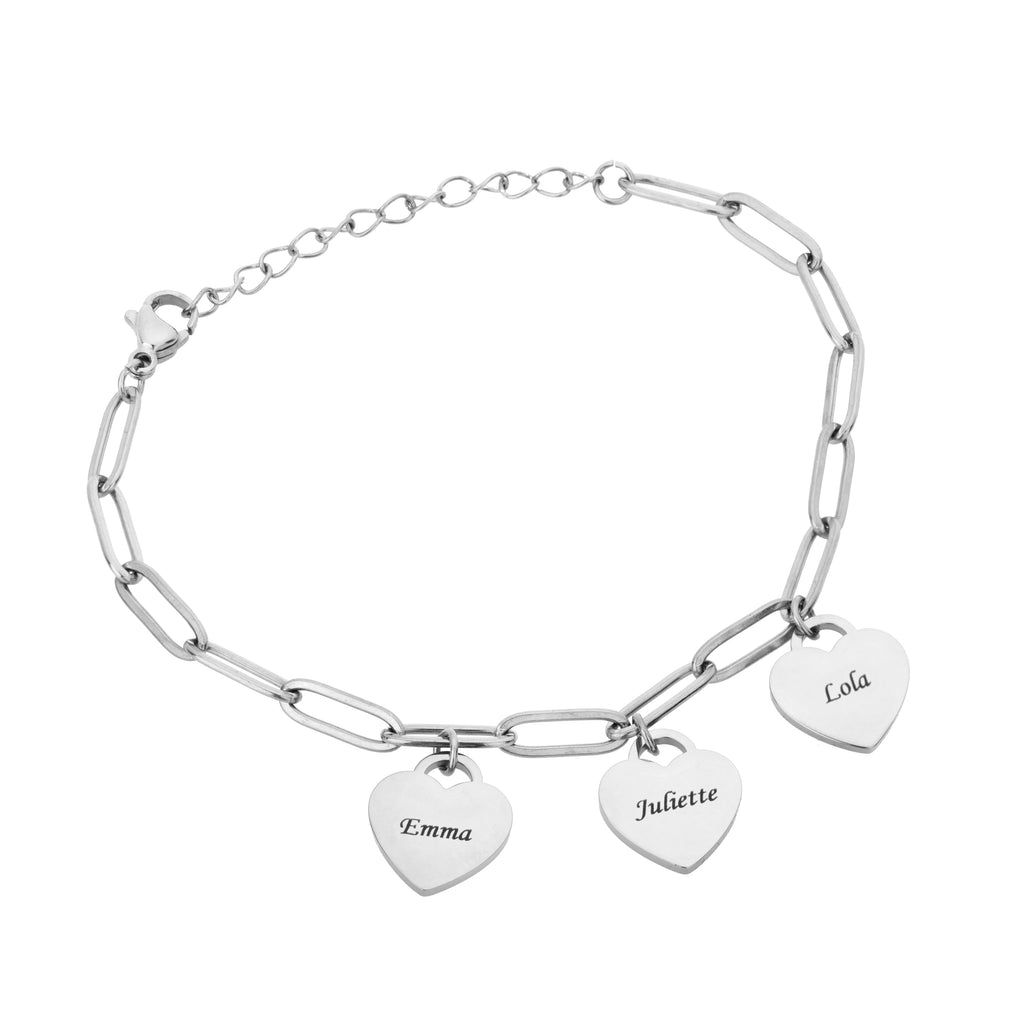 Bracelet Personnalisé à Cœurs Multiples