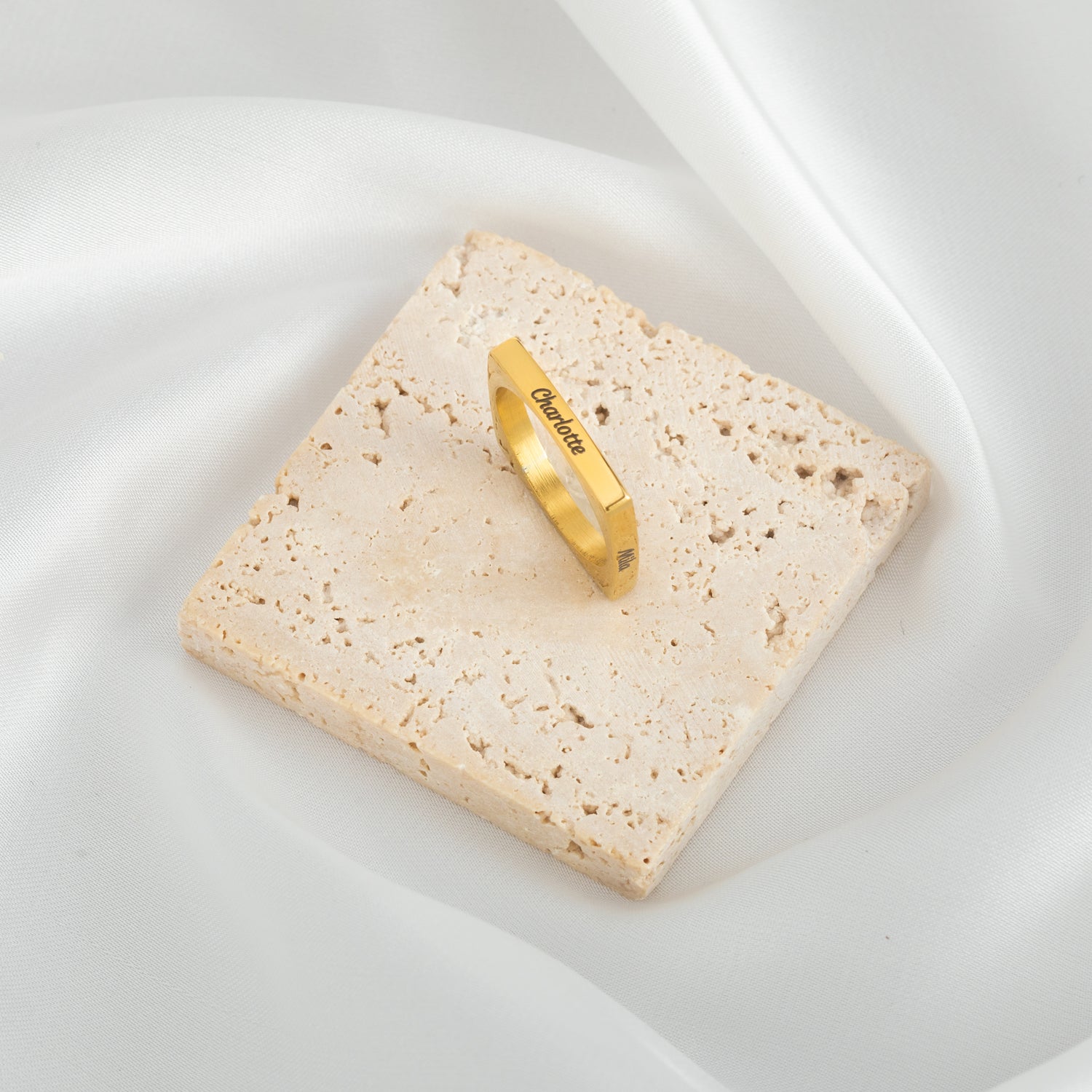 Bague Personnalisée Carrée 4 Prénoms