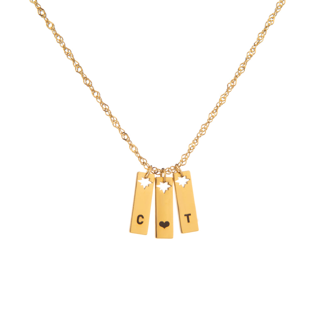Collier Pendentif Initiale avec Trou Étoile