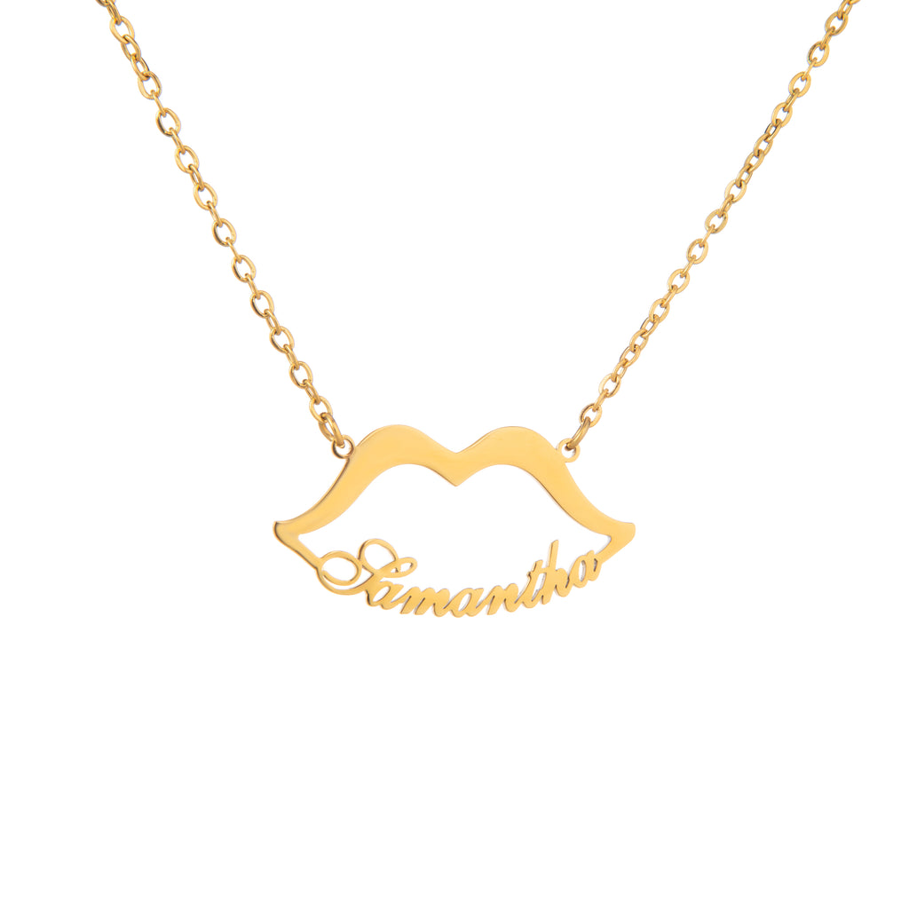 Collier Prénom Lèvres Personnalisé