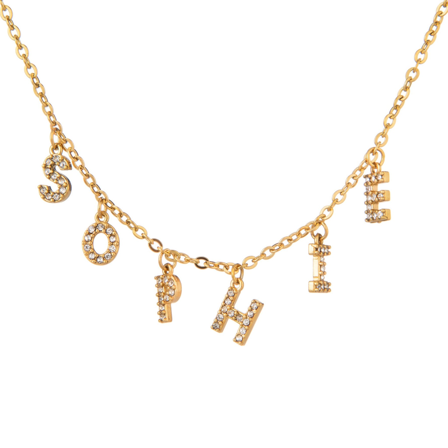 Collier Prénom avec Lettres Serties de Pierres