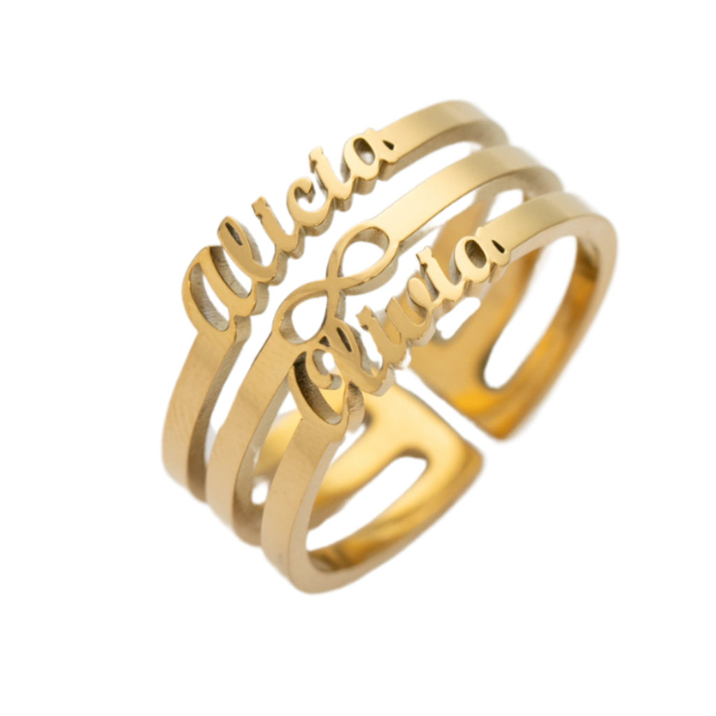Bague Infini Deux Prénoms Personnalisée
