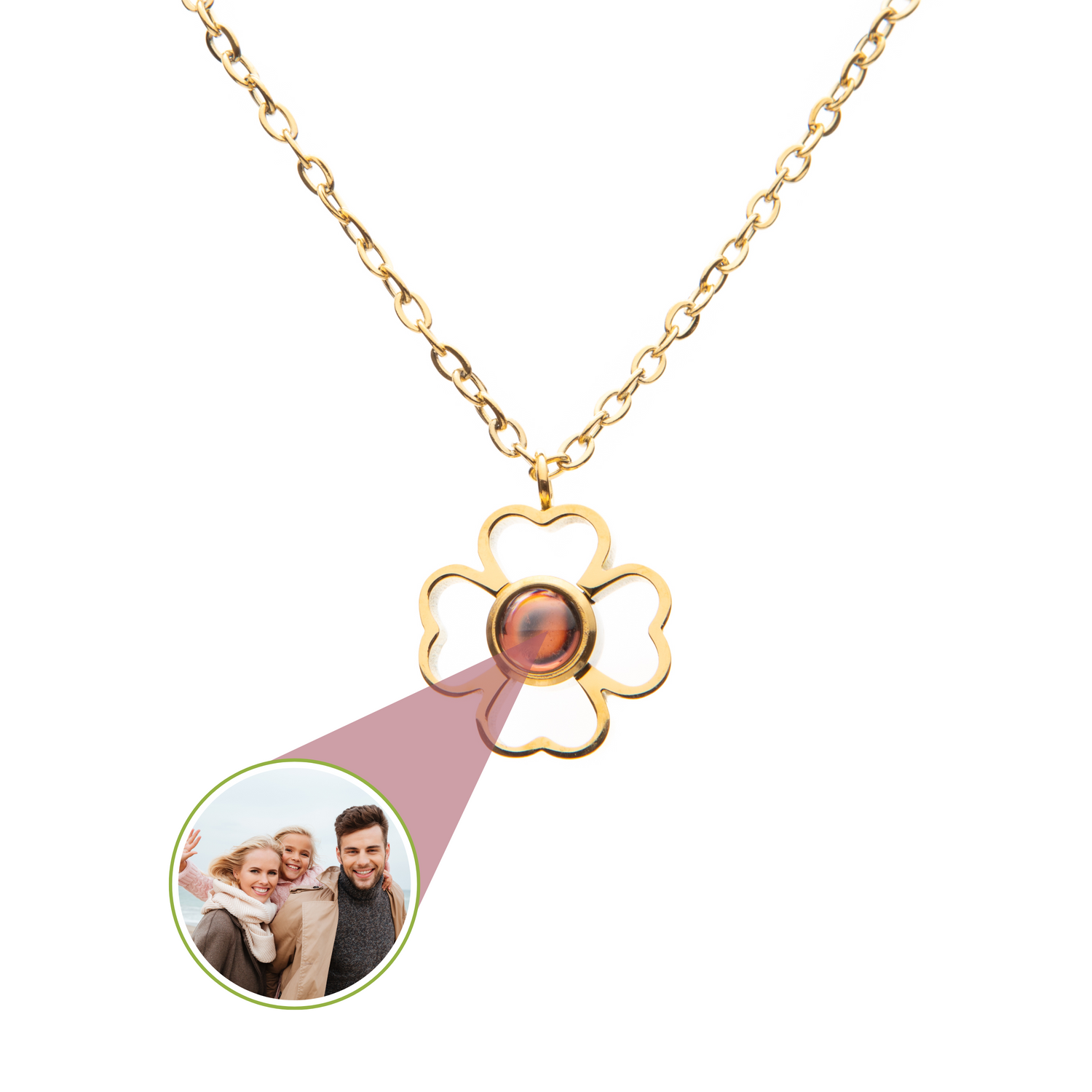 Pendentif Projection Photo Trèfle