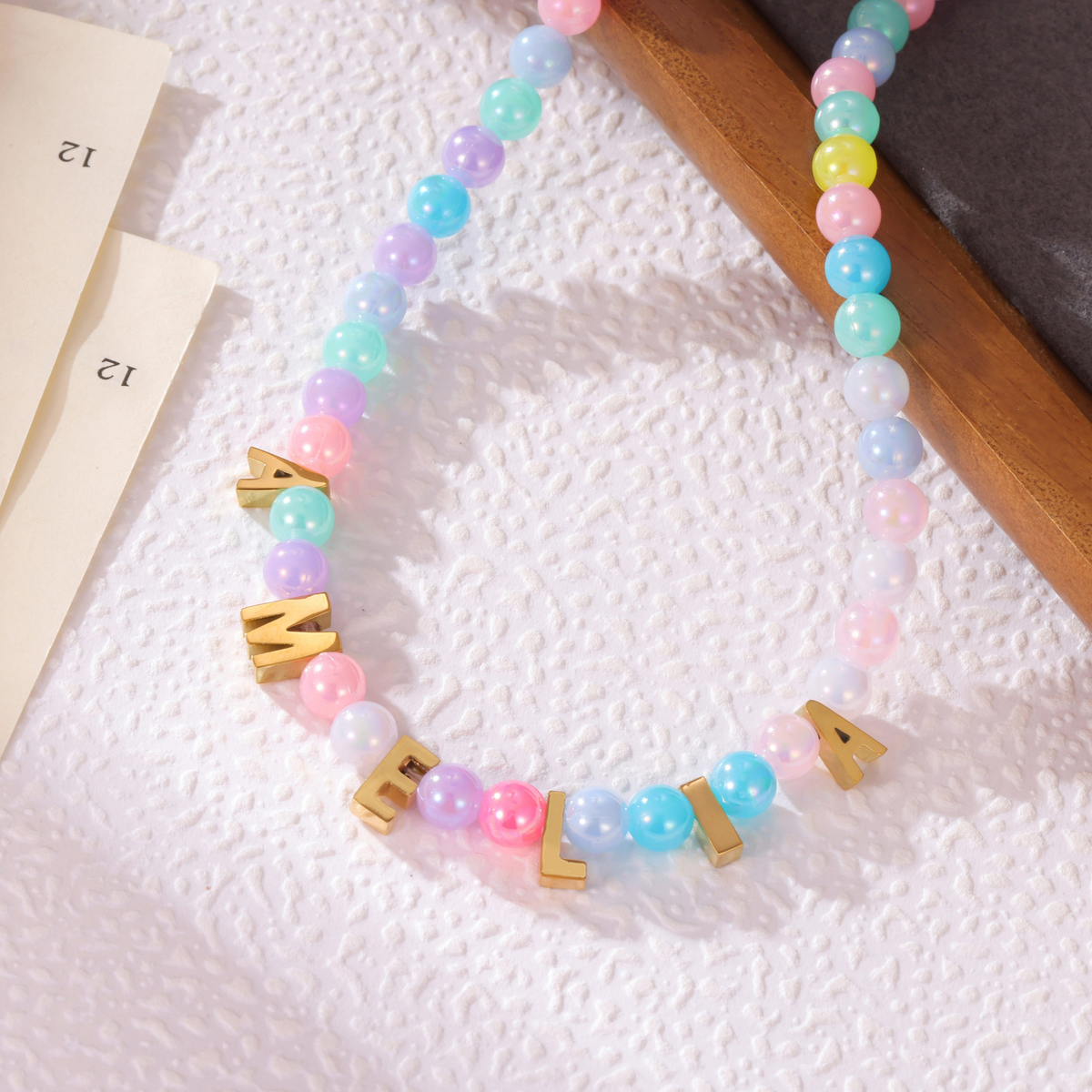 Collier Prénom Enfant Perles Colorées