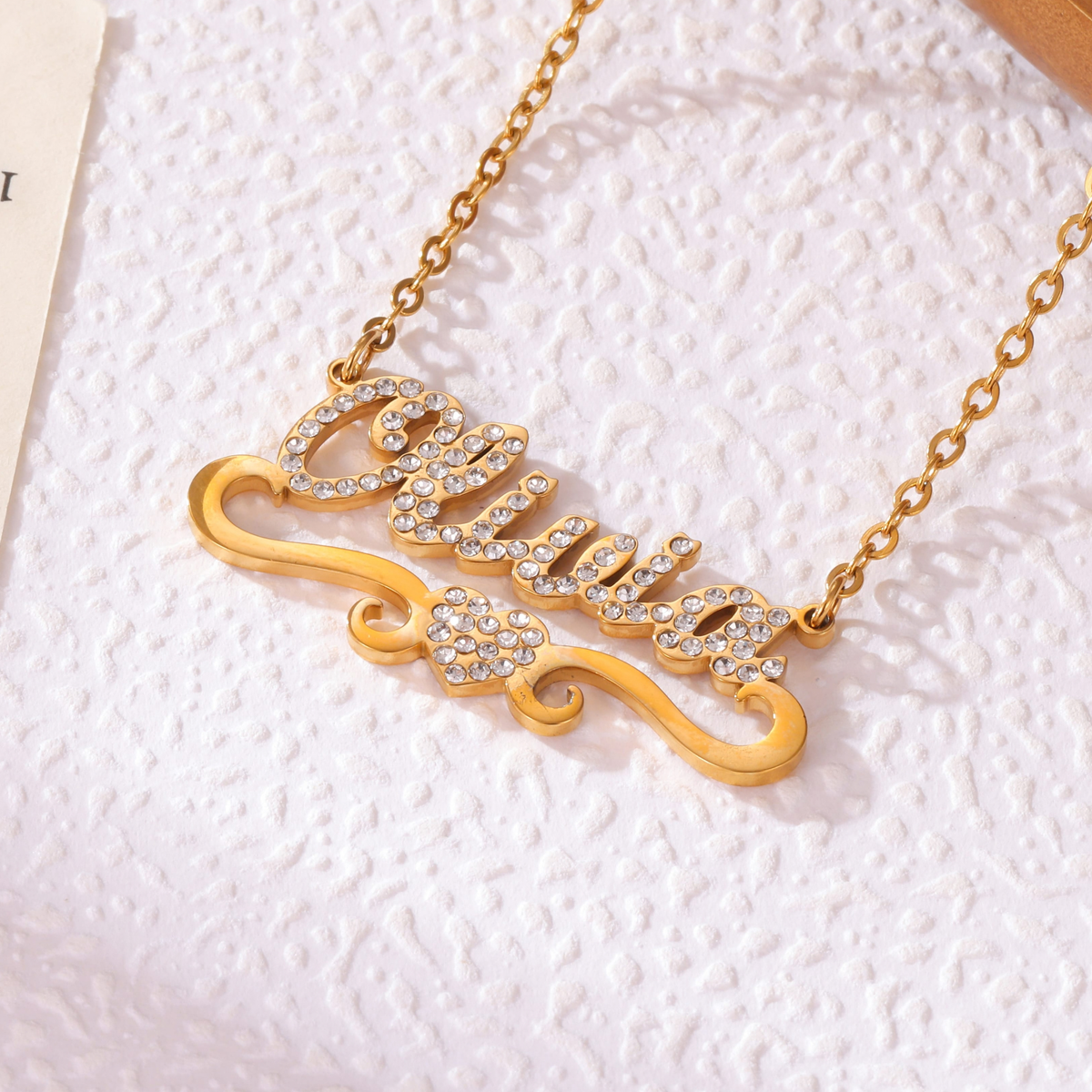 Collier Prénom Enfant Cœur & Pierres Fantaisie