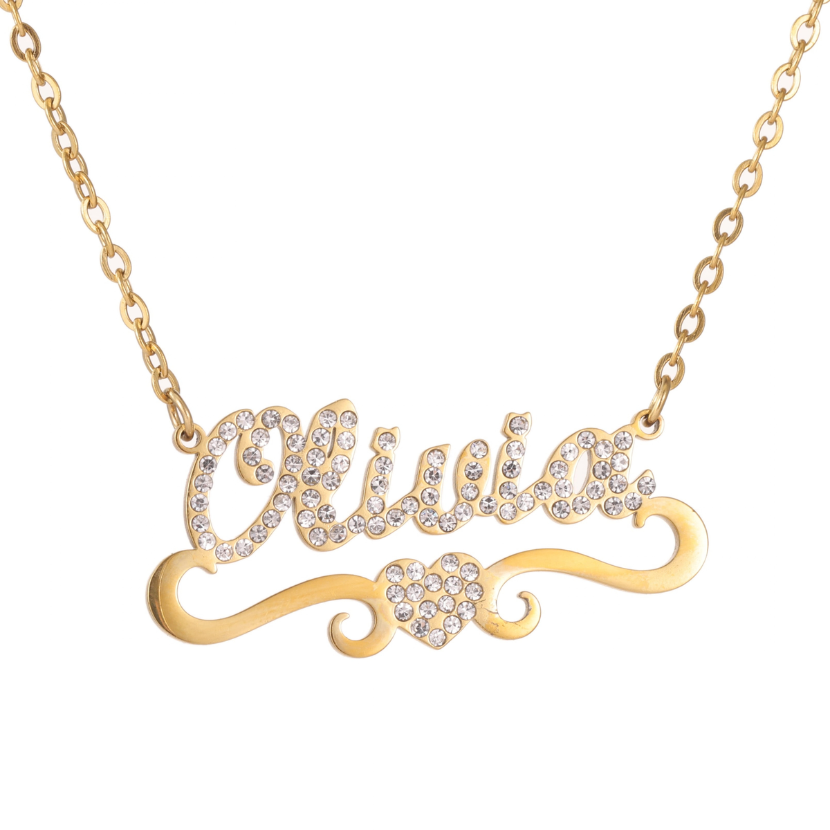 Collier Prénom Enfant Cœur & Pierres Fantaisie