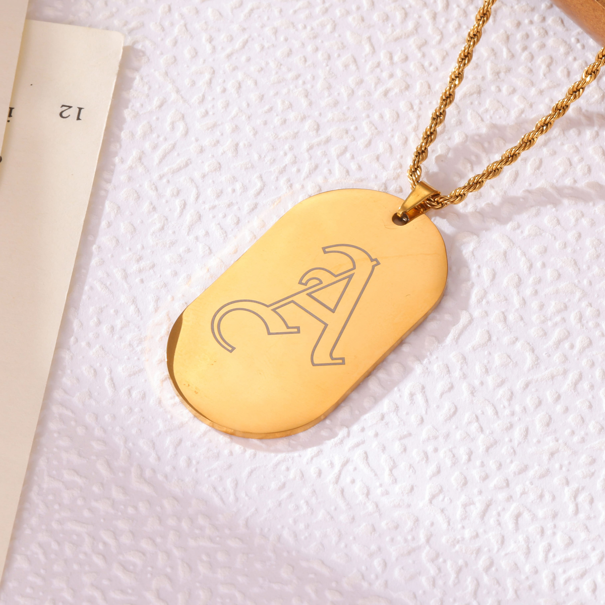 Collier Plaque Initiale Enfant Personnalisé