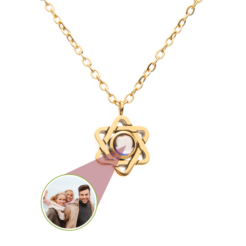 Pendentif Projection Photo Étoile 6 Branches