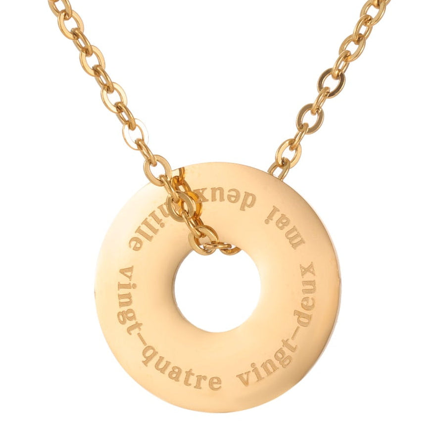 Collier Cercle Personnalisé Gravure Date