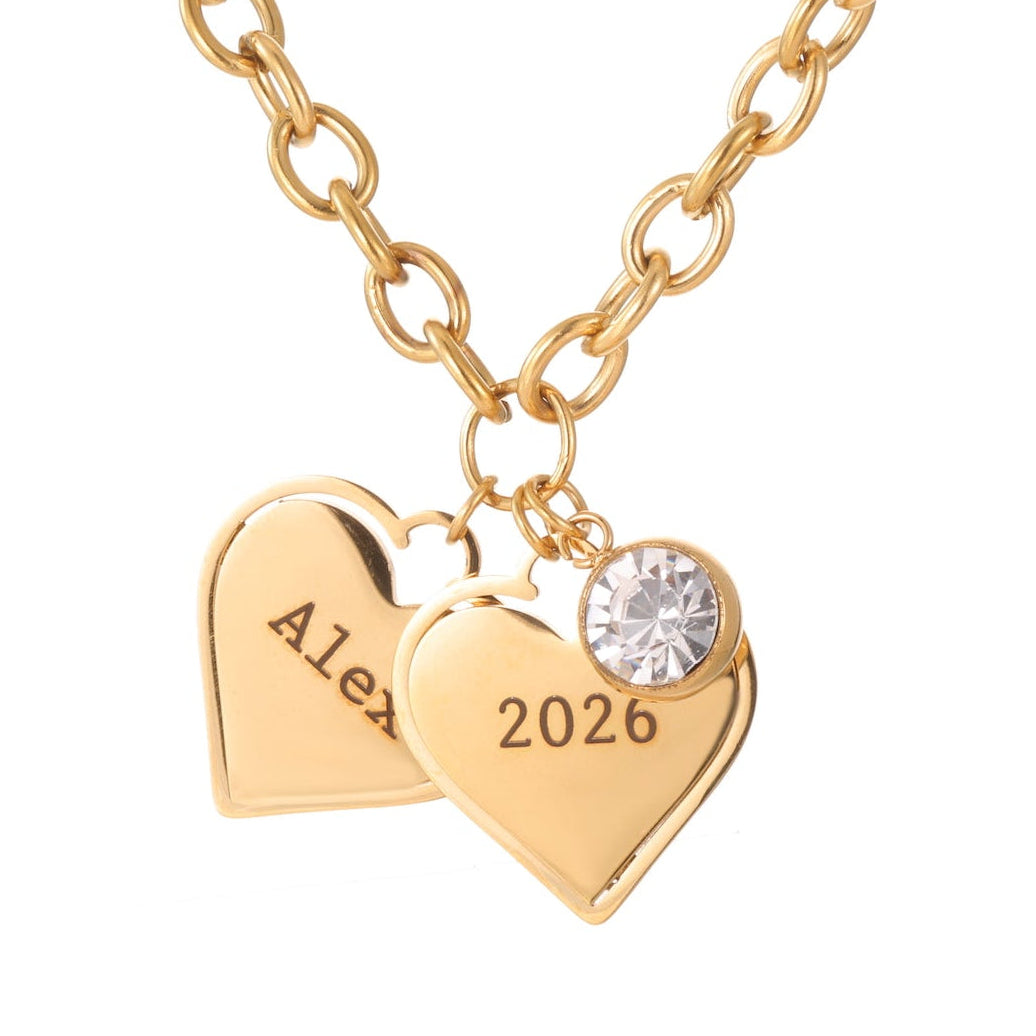 Collier Cœurs Personnalisés Multi Charms