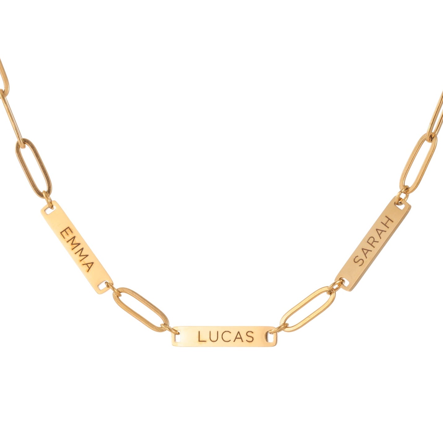 Collier Barre Personnalisée Prénoms Chaîne Maille