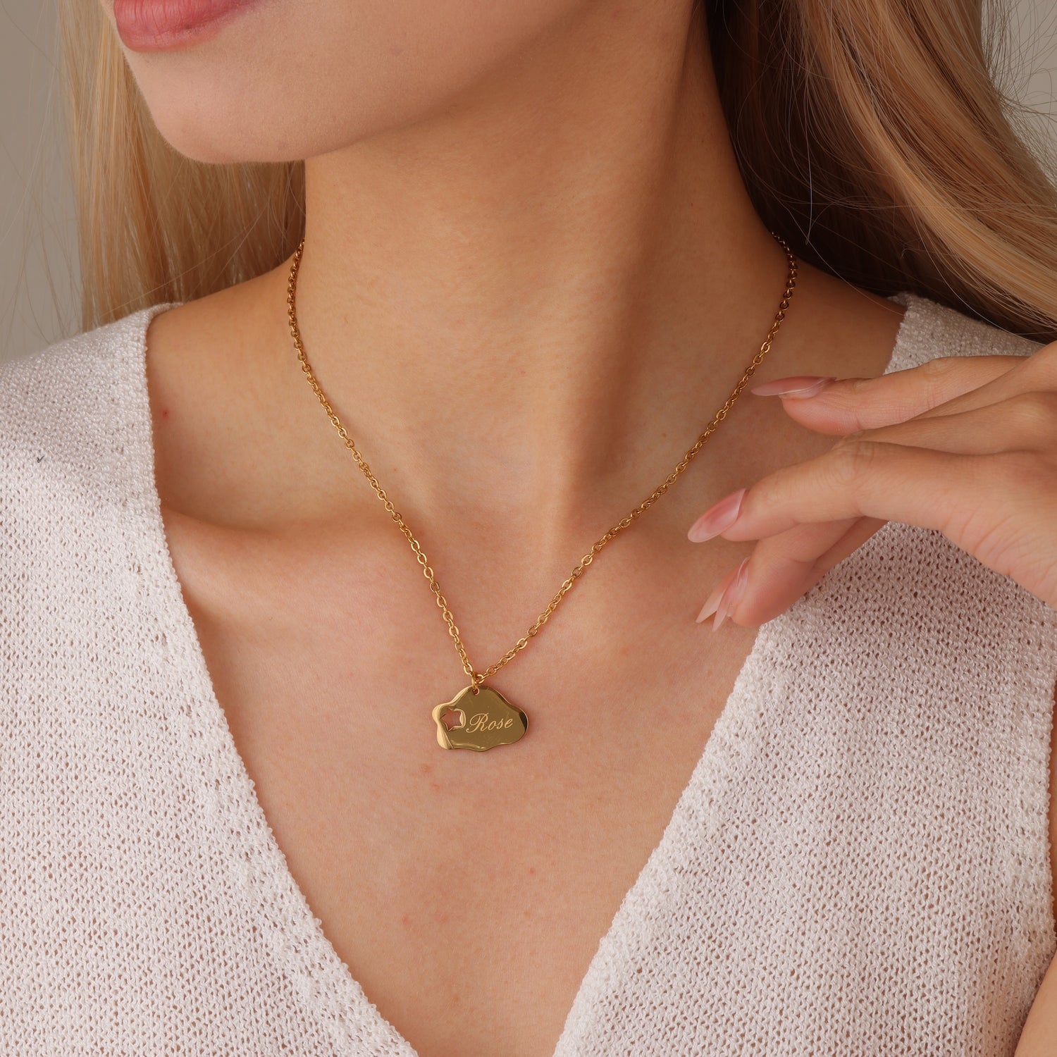 Collier Nuage Enfant Personnalisé Étoile