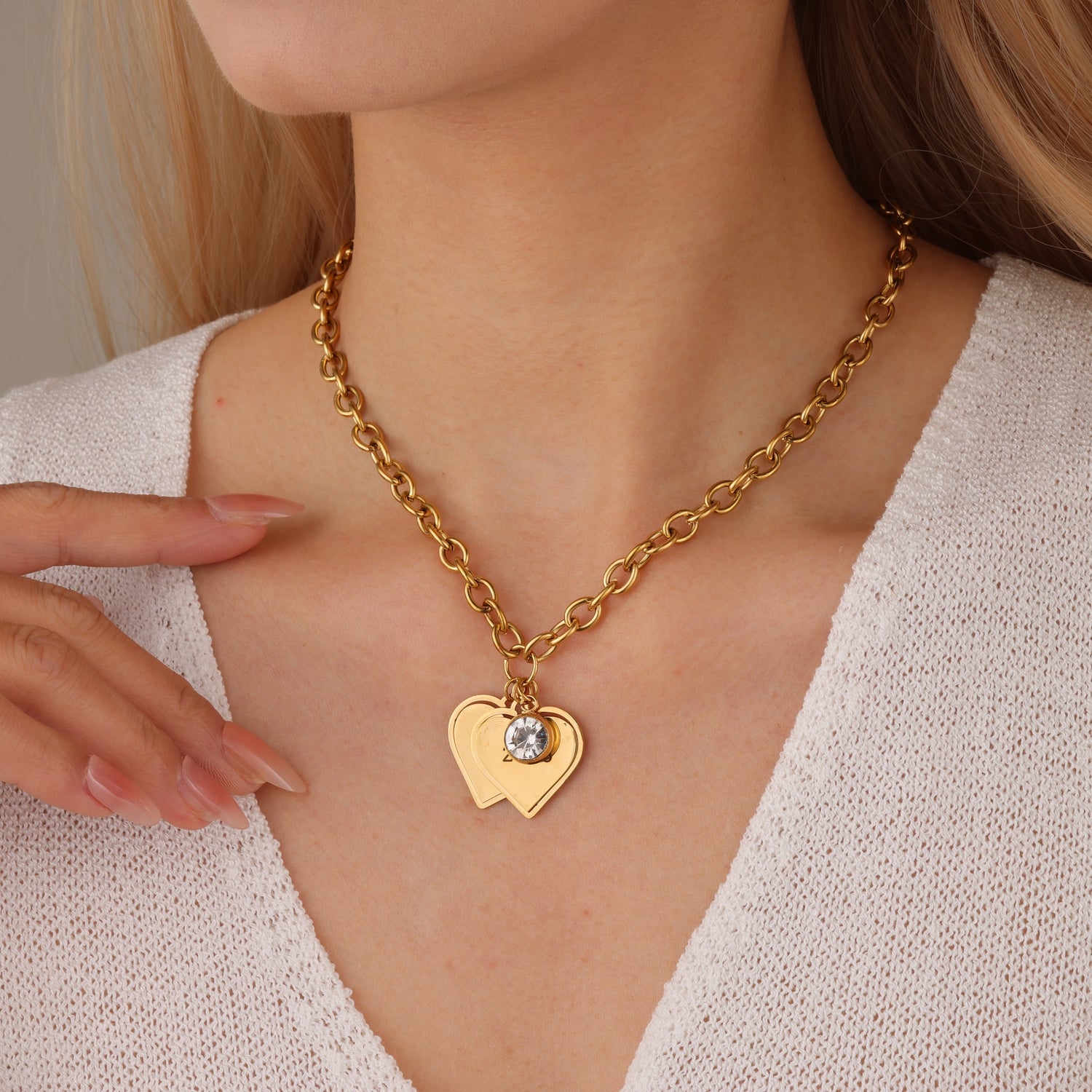 Collier Cœurs Personnalisés Multi Charms