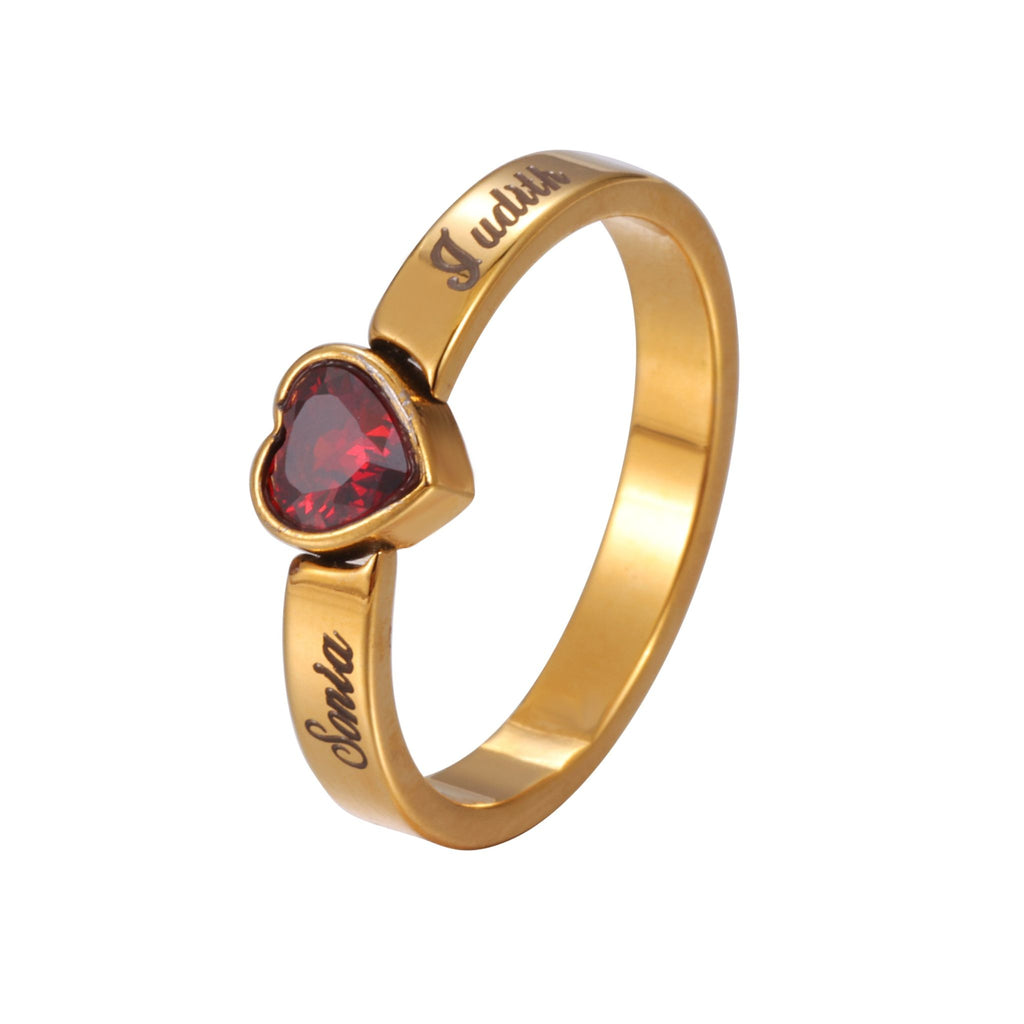 Bague Cœur Personnalisée à Deux Prénoms