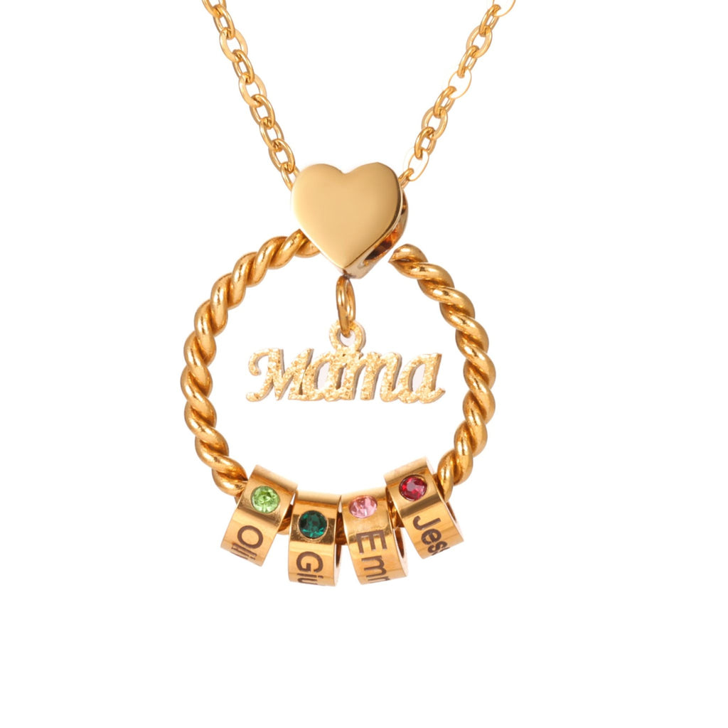 Collier Maman Cercle des Liens Personnalisé Avec Pierres