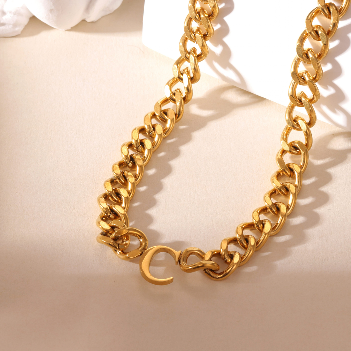 Collier Initiale Enfant Chaîne Cubaine XL