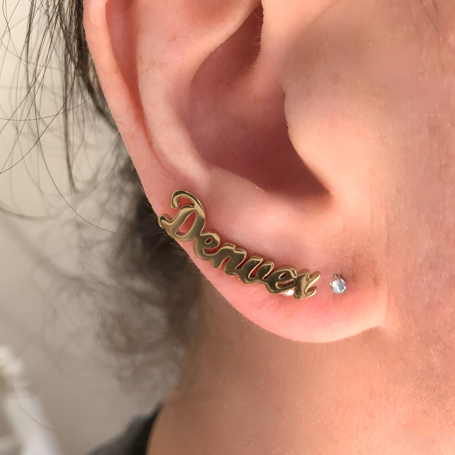 Boucles d'Oreilles Deux Prénoms Personnalisées