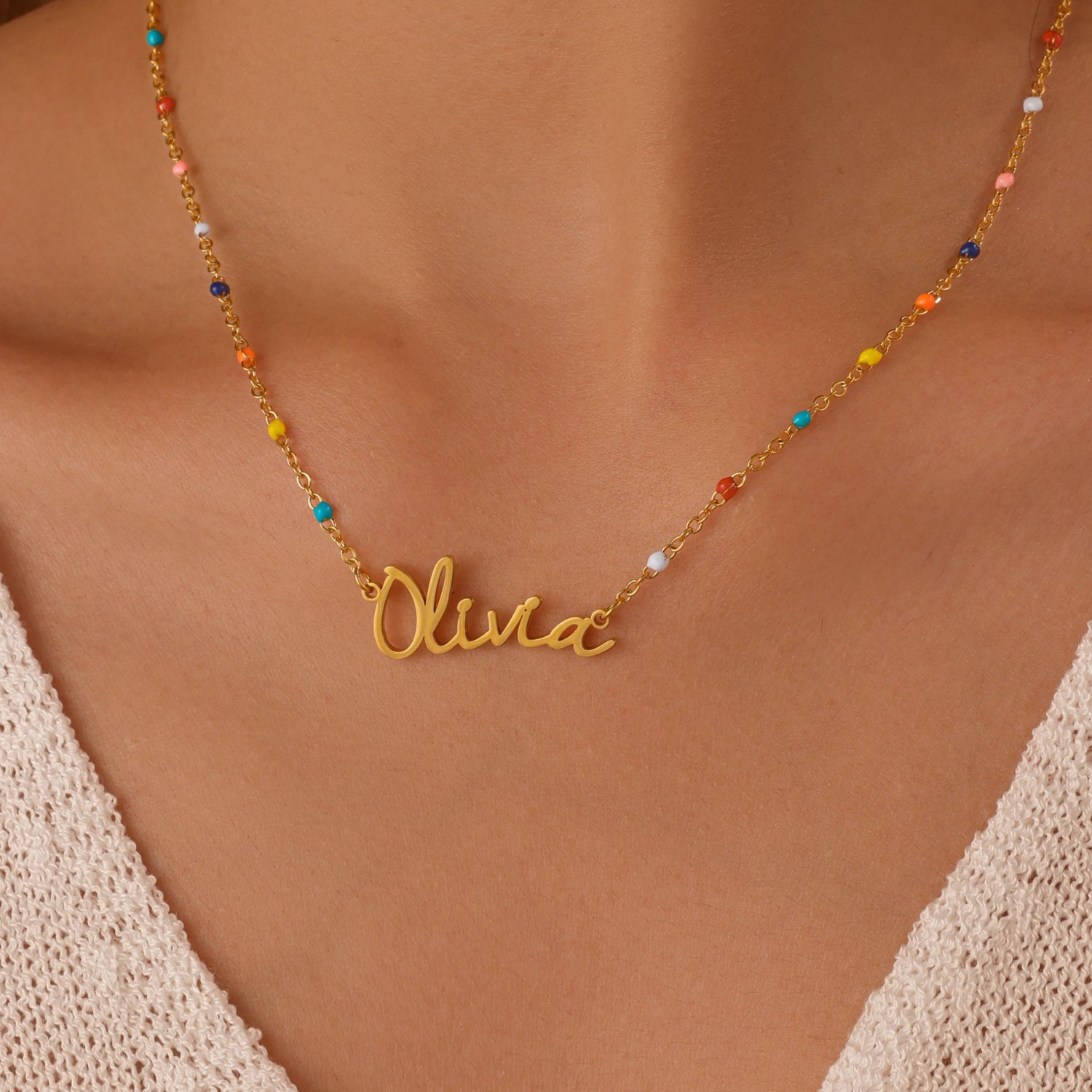 Collier Prénom Bohème Perlé Personnalisé