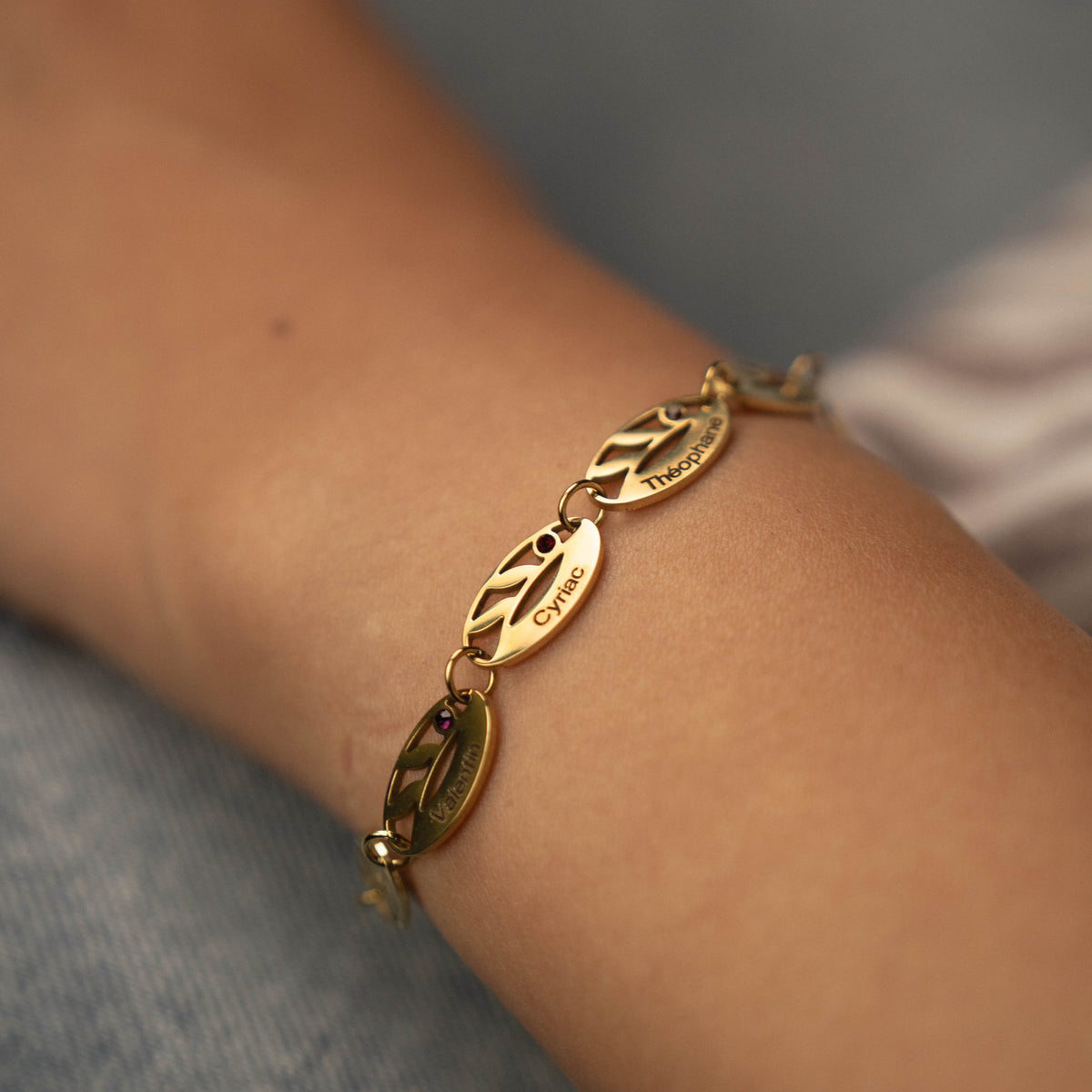 Bracelet Personnalisé à Feuilles Multiples