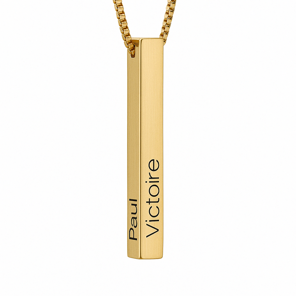 Collier Personnalisé Barre 3D