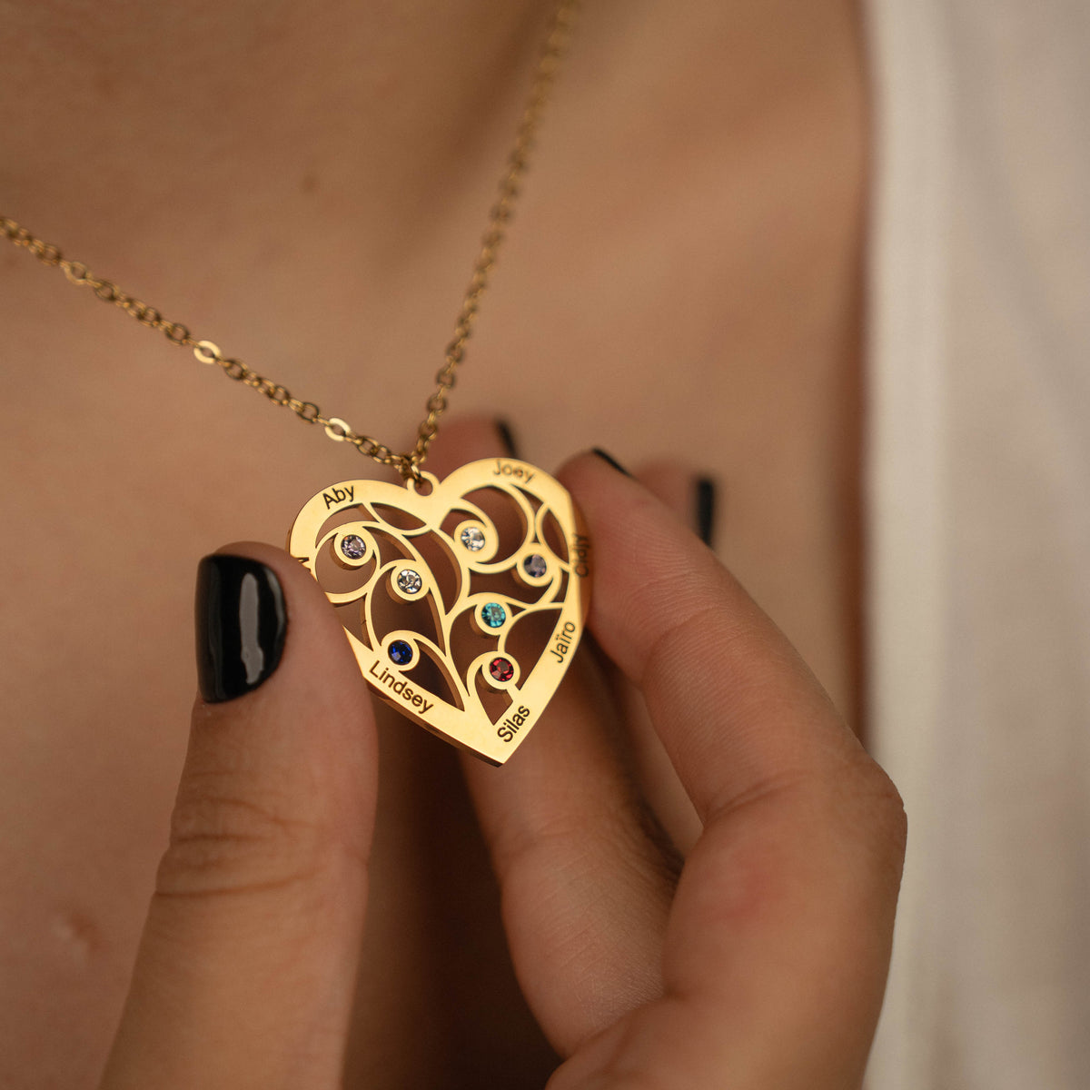 Collier Coeur et Pierre de Naissance