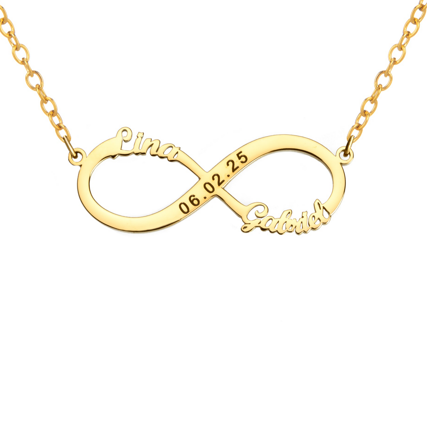 Collier Infini Personnalisé avec 3 Inscriptions