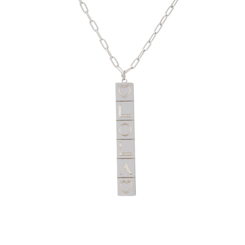 Pendentif Prénom Domino en Argent