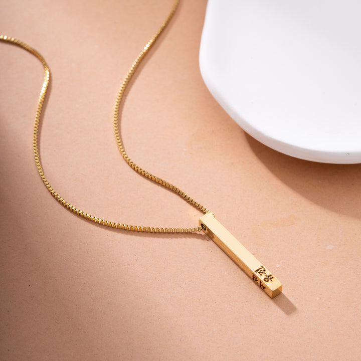 Collier Personnalisé Barre 3D En Coréen