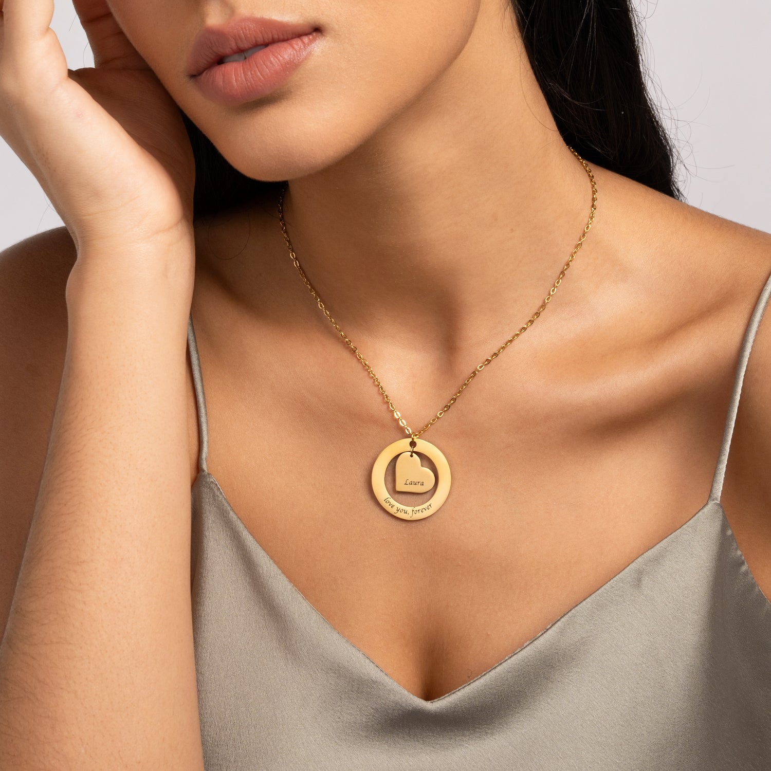 Pendentif Coeur Cerclé Personnalisé