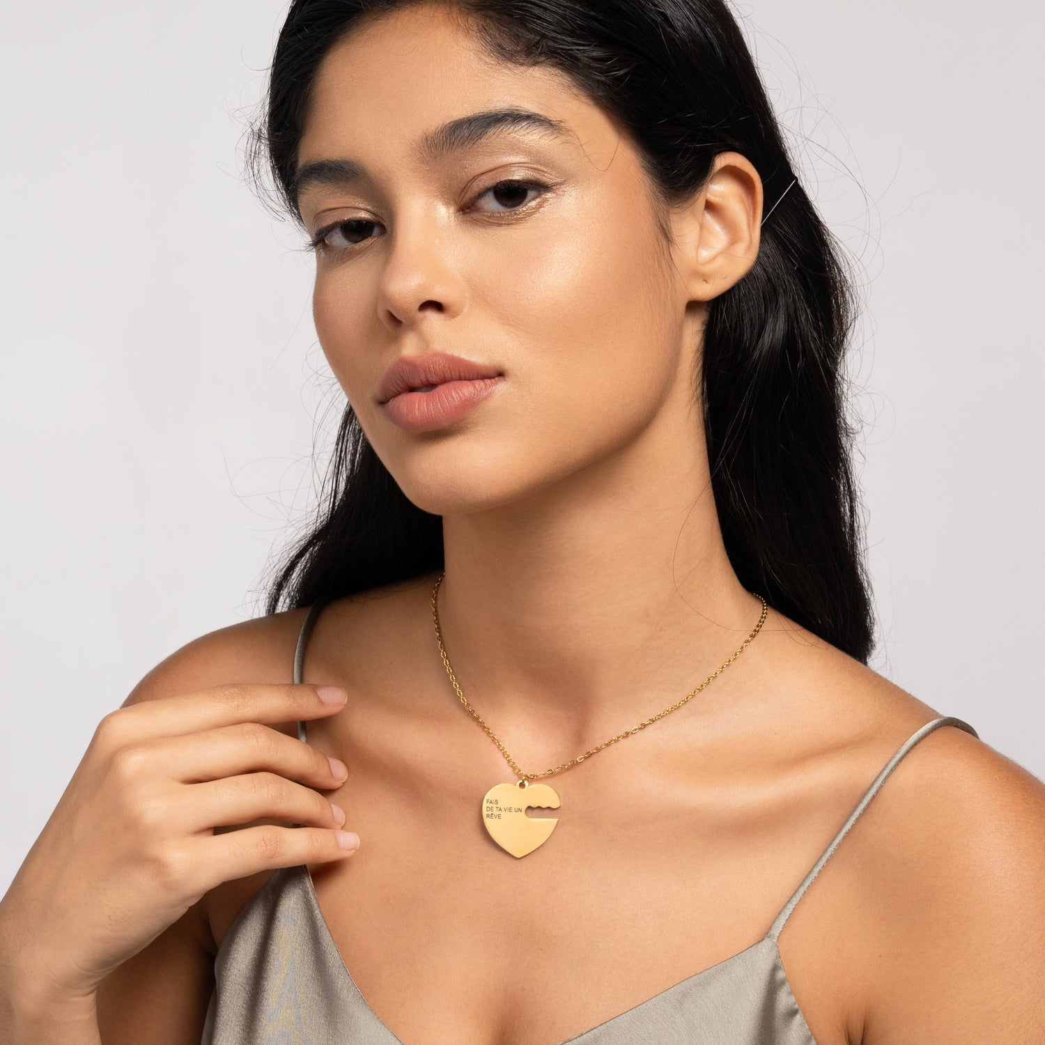 Pendentif Coeur et Clé Personnalisés