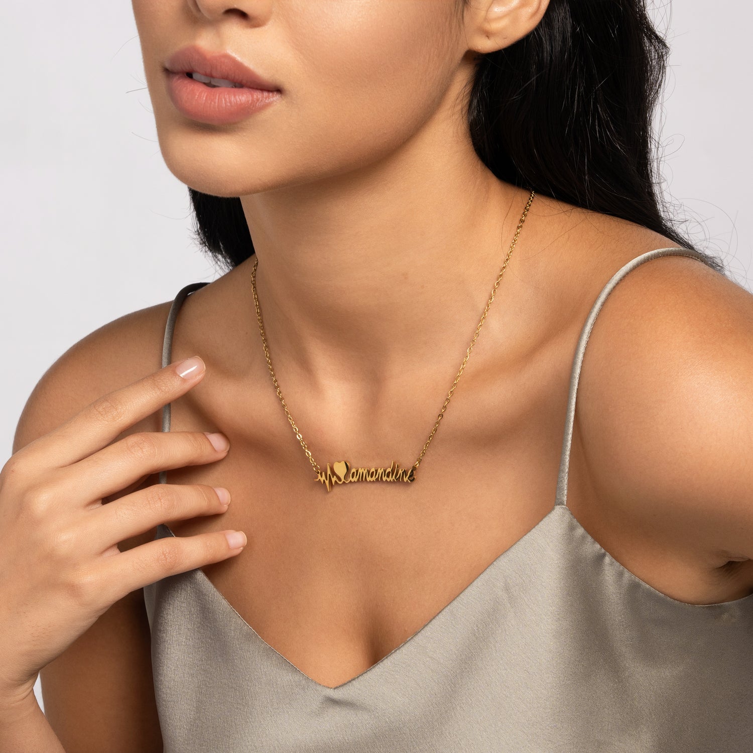 Collier Battement de Coeur et Prénom