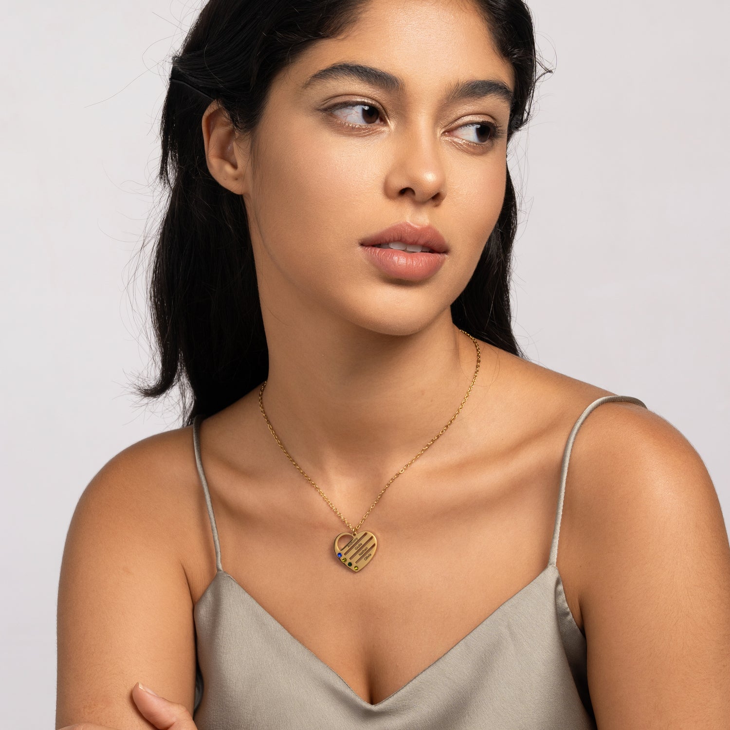 Collier Coeur Personnalisé avec Pierre de Naissance