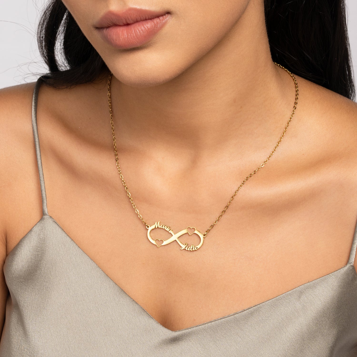 Collier Infini Double Coeur