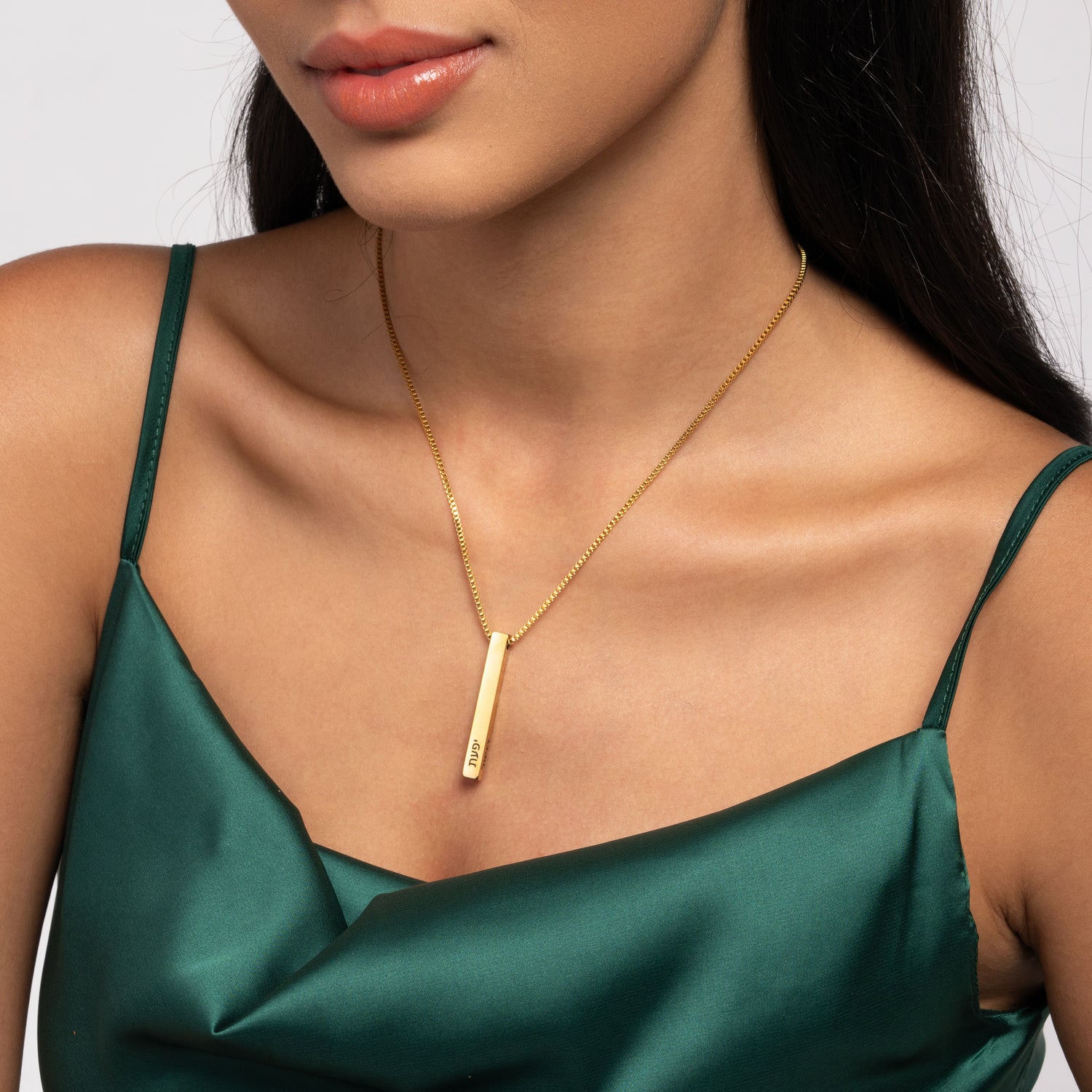 Collier Personnalisé Barre 3D En Hébreu